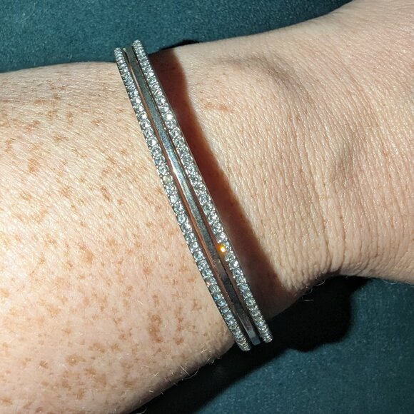 Genuine Vintage Givenchy silver rhinestone bracelet - Picture 1 of 6
